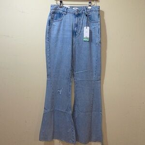 Womens New Forever 21 High Rise Slim Fit Flare Leg Jeans